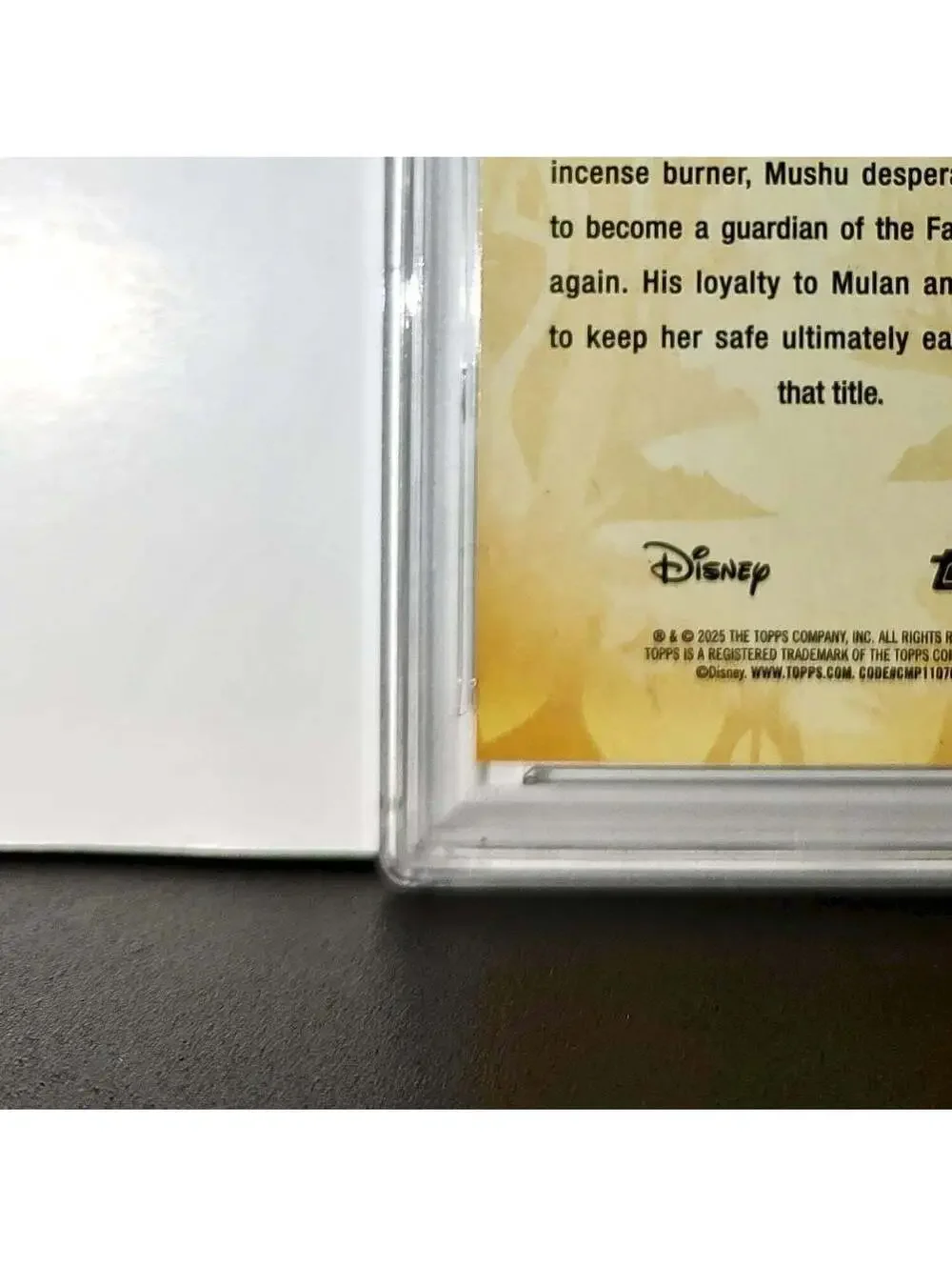 Mushu 2025 Topps Disney #FF-16 Furry Friends Card Mulan PSA 8